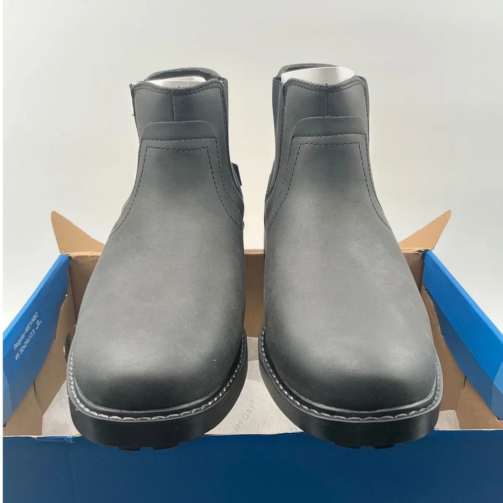 Nunn Bush Conway Mens Chelsea Boots Black Matte Slip On Lug Sole 81720-001 9W